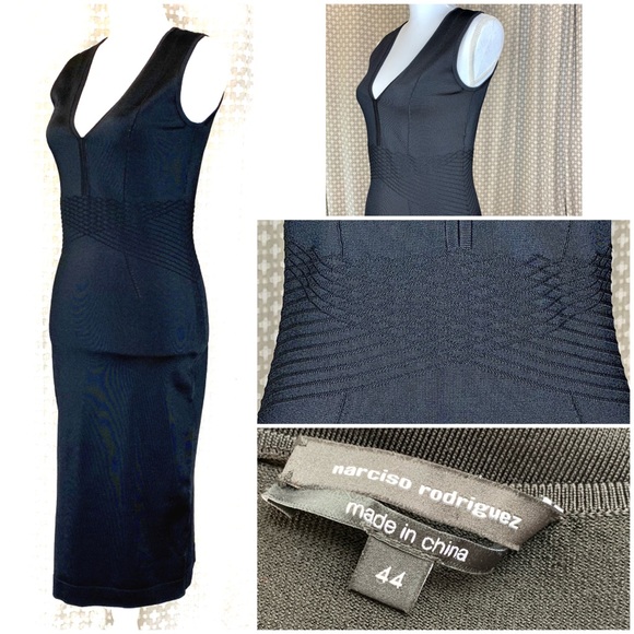 Narciso Rodriguez Dresses & Skirts - NARCISO RODRIGUEZ Black Knit Bandage Dress NWOT 44